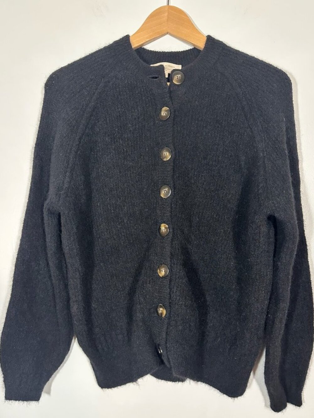 Sezane Baby Alpaca Button Cardigan Black M